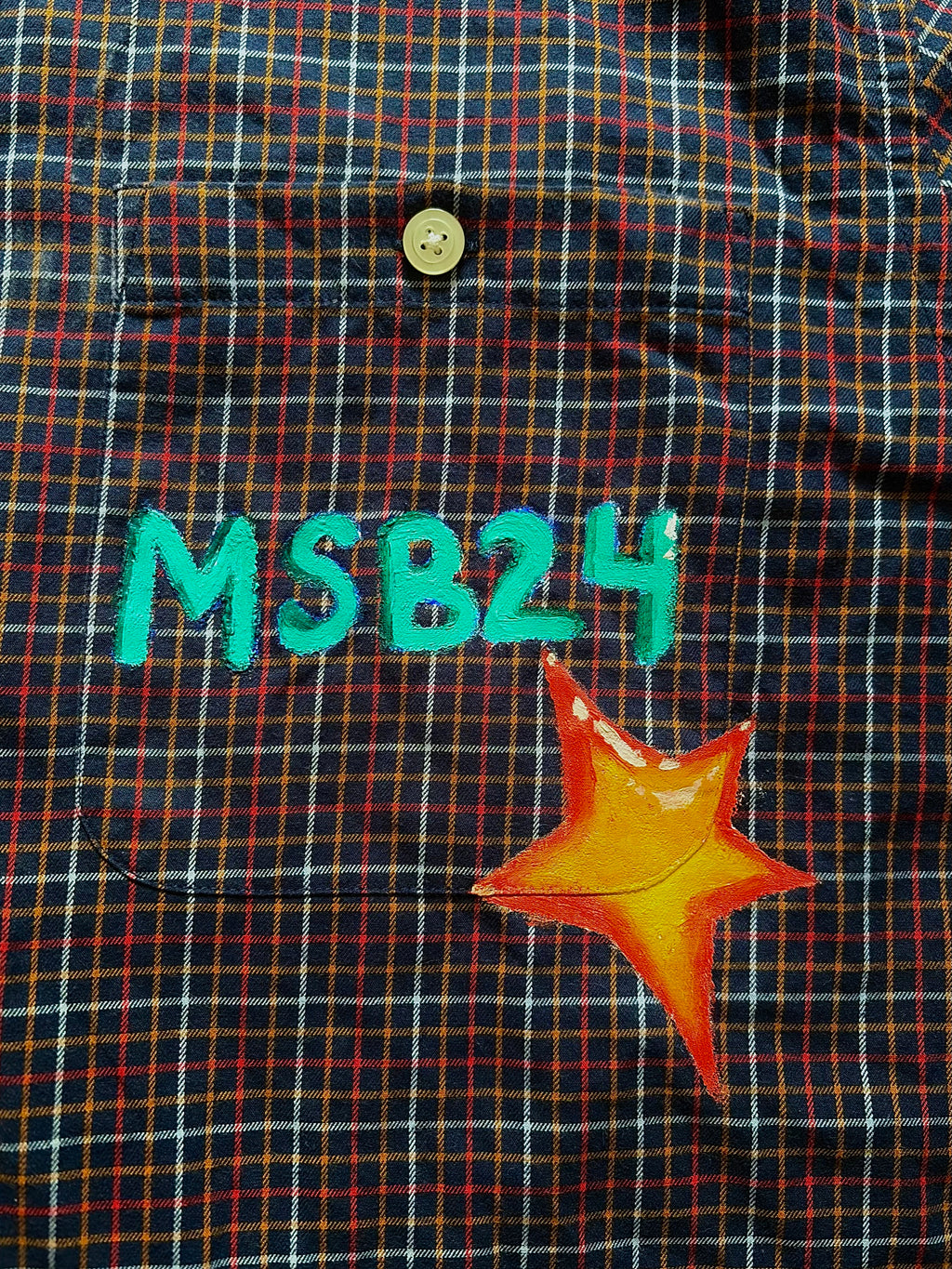 Painted Plaid Button Up